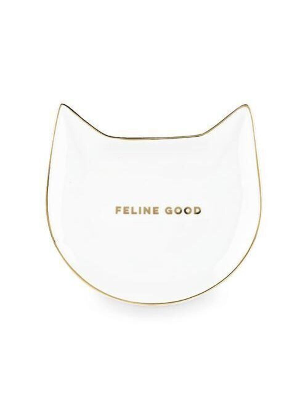 Pinky up Feline Good: White Cat Tea Tray - new in box